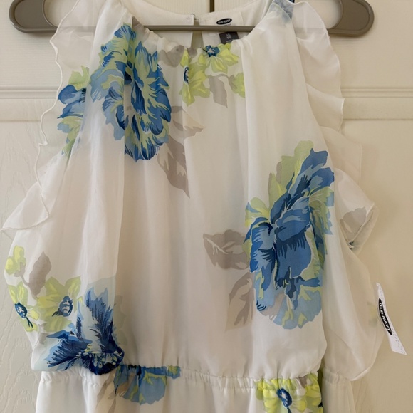 Old Navy White Floral Maxi Dress with Ruffle Sleeves. Size XL NWT - Picture 4 of 15